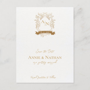 Postal De Anuncios Monograma Boda de marco de diseño de órganos intri