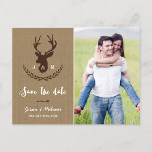 Postal De Anuncios Monograma ruso   Stag Photo Save the Date