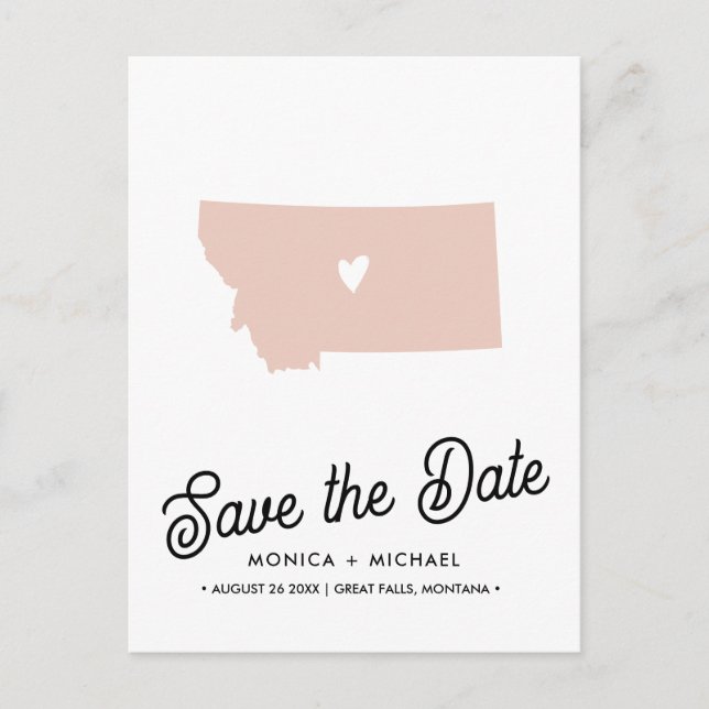 Postal De Anuncios MONTANA Boda de Destino en el Estado CUALQUIER COL (Anverso)