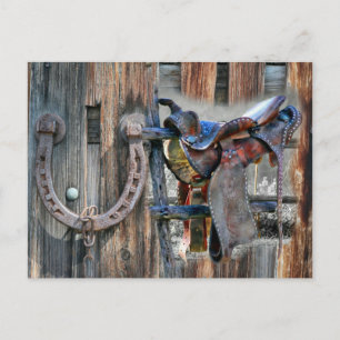 Postal De Anuncios Montura De Caballo Herradura Rústico Occidental