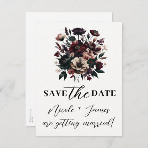 Postal De Anuncios Moody Rustic Garden Florals Bohemian Save the Date