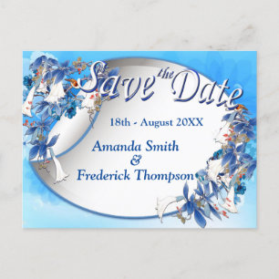 Postal De Anuncios Moonflower color de agua ilustrada Guardar las fec