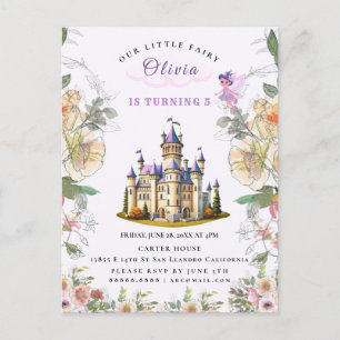 Postal De Anuncios Morple Castle Fairytale tema del cumpleaños con ha