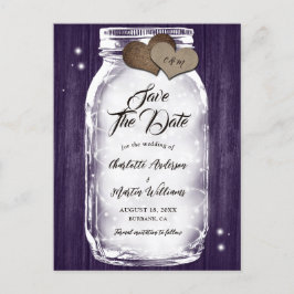 Postal De Anuncios Morple Rustic Mason Jar String ilumina a Boda de m