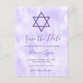 Postal De Anuncios Morple Tie Dye Bat Mitzvah Salven la fecha