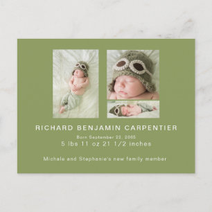 Postal De Anuncios Moss Green Collage Photo Birth
