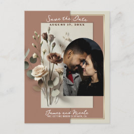 Postal De Anuncios Mousse de Mocha Botánico Floral Moderno Salvar la