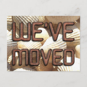 Postal De Anuncios Moved, New Address Shells Stone Licks Typography