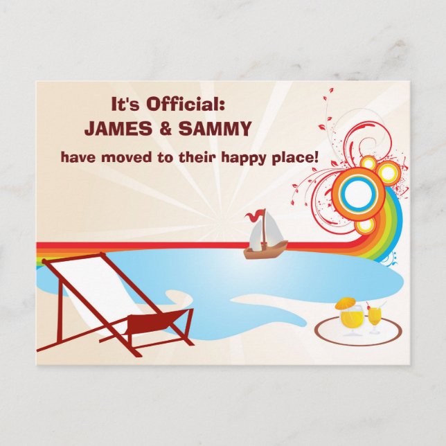 Postal De Anuncios Mover nueva playa de direcciones (Anverso)