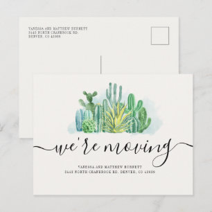 Postal De Anuncios Moviendo acuarela Cacti cambio de dirección
