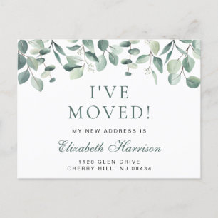 Postal De Anuncios Moviendo Eucalyptus Greenery Watercolor Moving