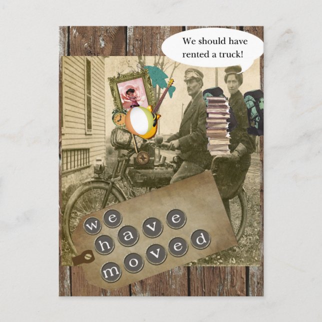 Postal De Anuncios Moviéndose en una bicicleta (Anverso)