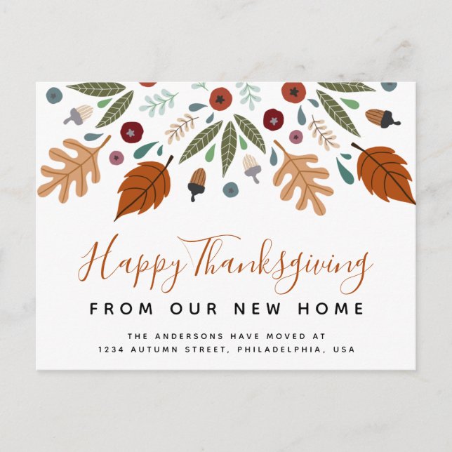 Postal De Anuncios Movimiento de Acción de Gracias por caligrafía oto (Anverso)