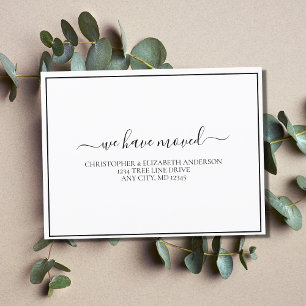 Postal De Anuncios Movimiento de escritura simple Minimalista en blan