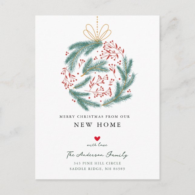 Postal De Anuncios Movimiento de los Ornamentos de Navidad (Anverso)