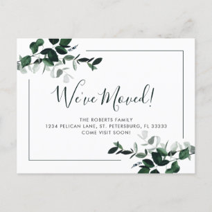 Postal De Anuncios Movimos el Eucalipto Verde Esmeralda Nueva direcci