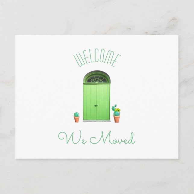 Postal De Anuncios Movimos el nuevo cactus de las puertas del verde (Anverso)