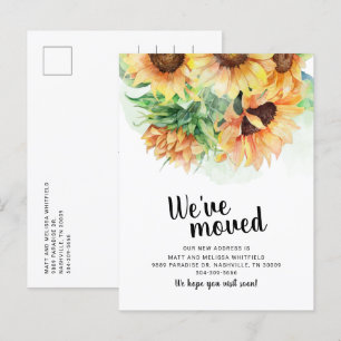 Postal De Anuncios Movimos Girasol Floral Moviendo