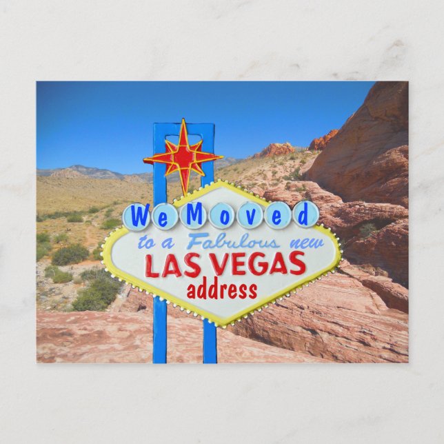 Postal De Anuncios Movimos la opinión roja del barranco de la roca de (Anverso)