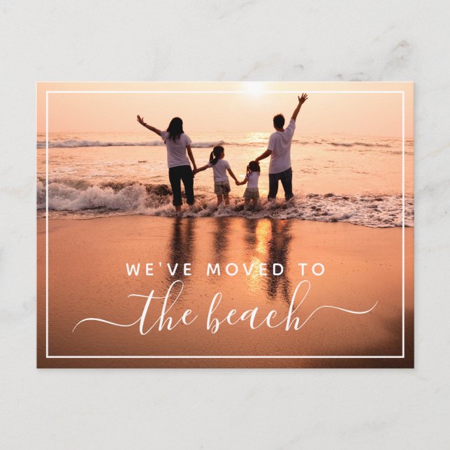 Postal De Anuncios Movimos tu foto familiar nueva dirección (Anverso)