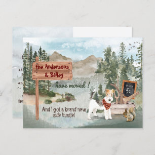 Postal De Anuncios Moving Wire Haired Fox Terrier Dog Nueva dirección