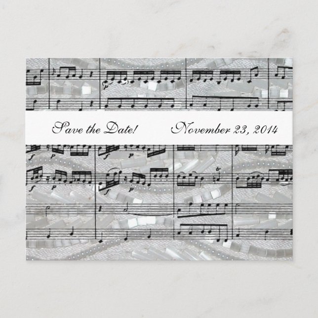 Postal De Anuncios Mozart y Perlas La Música Guarda la Fecha (Anverso)