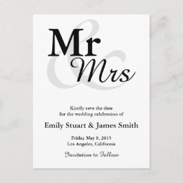 Postal De Anuncios Mr&Mrs. Simple Elegant Typography Save the Date