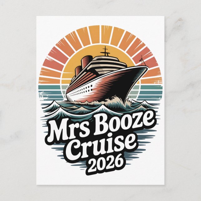 Postal De Anuncios Mrs Booze Cruise 2026 Matching Couples  (Anverso)