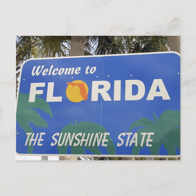 Postal De Anuncios Mudándose a Florida señal de bienvenida cambio de  (Anverso)