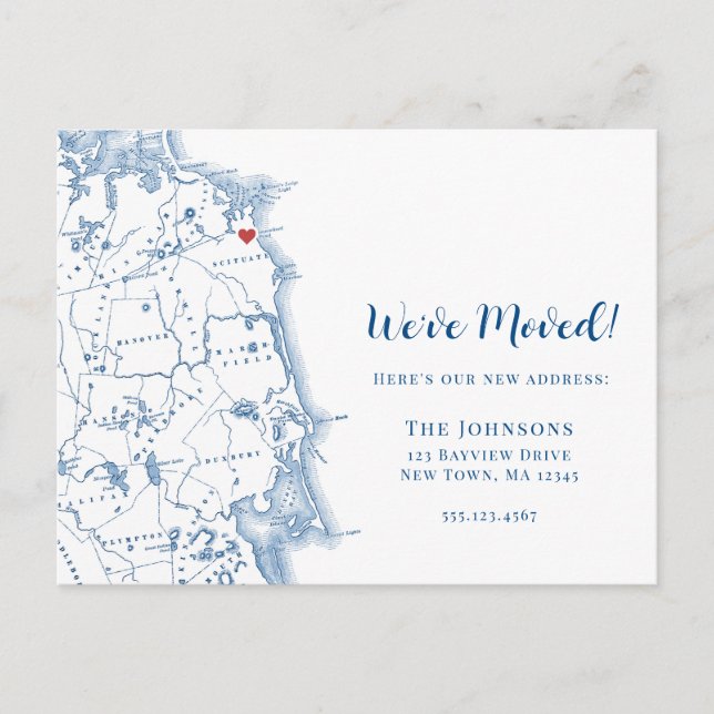 Postal De Anuncios Mudanza a Nuevo Hogar Scituate Massachusetts (Anverso)