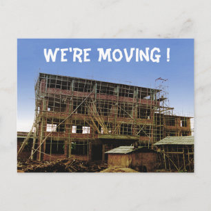 Postal De Anuncios Mudanza Cambio de Dirección Divertida Construcción