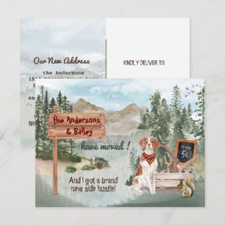 Postal De Anuncios Mudanza de dirección en bosque de Brittany Spaniel