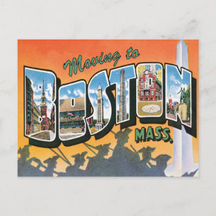 Postal De Anuncios Mudarse a Boston MA Cambio de Dirección Antiguo