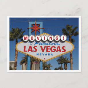 Postal De Anuncios Mudarse a Las Vegas con letrero clásico