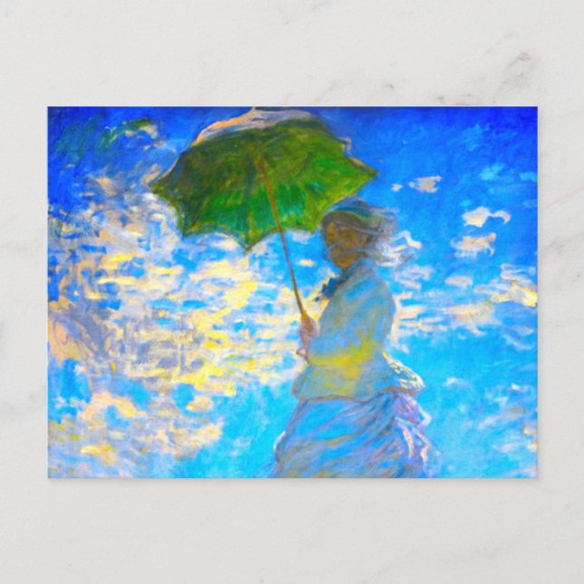 Postal De Anuncios Mujer con sombrilla de Monet (Anverso)