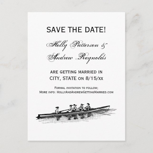 Postal De Anuncios Mujeres Remo Rowers Equipo Deportes Negras (Anverso)