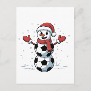 Postal De Anuncios Muñeco de nieve Fútbol Navidad Santa Béisbol Depor