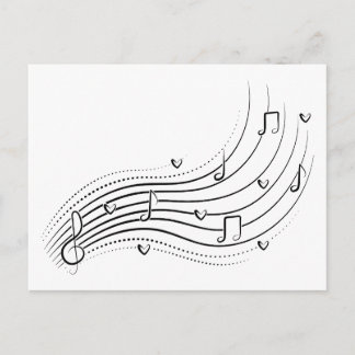 Postal De Anuncios Musical note wave, black line clipart