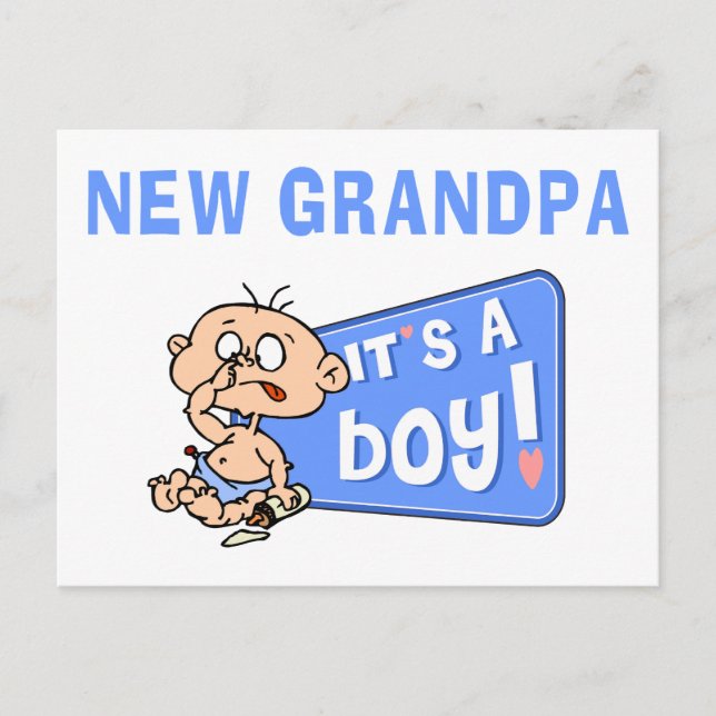 Postal De Anuncios Muy gracioso es un regalo de niño nuevo abuelo (Anverso)