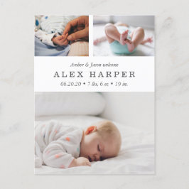 Postal De Anuncios Nacimiento clásico del collage de la foto