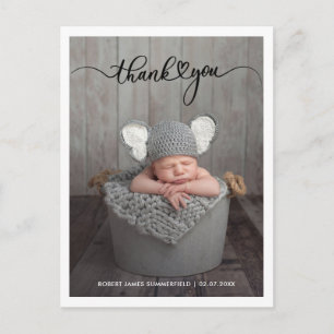 Postal De Anuncios Nacimiento del guión de la foto del bebé