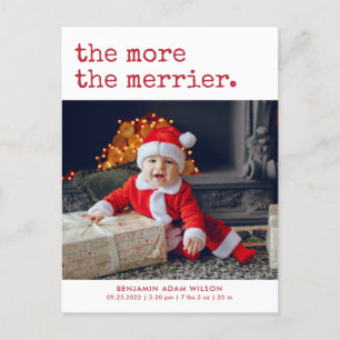 Postal De Anuncios Nacimiento en Navidad Cuanto Más Mejor 