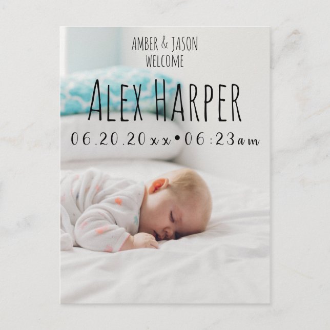 Postal De Anuncios Nacimiento neutro en cuanto al género (Anverso)