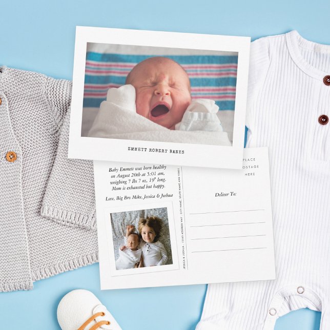 Postal De Anuncios Nacimiento simple de la foto (Subido por el creador)