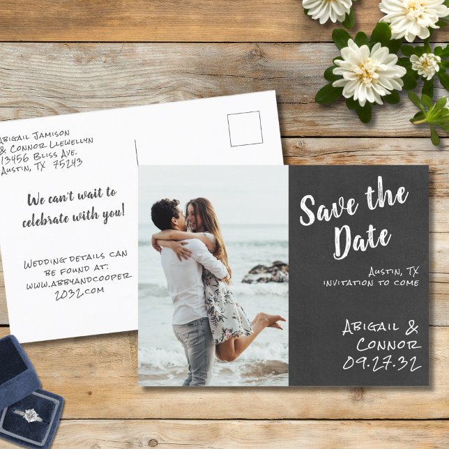 Postal De Anuncios Nada Elegante Solo Amor Pizarra Guardar la Fecha (Subido por el creador)