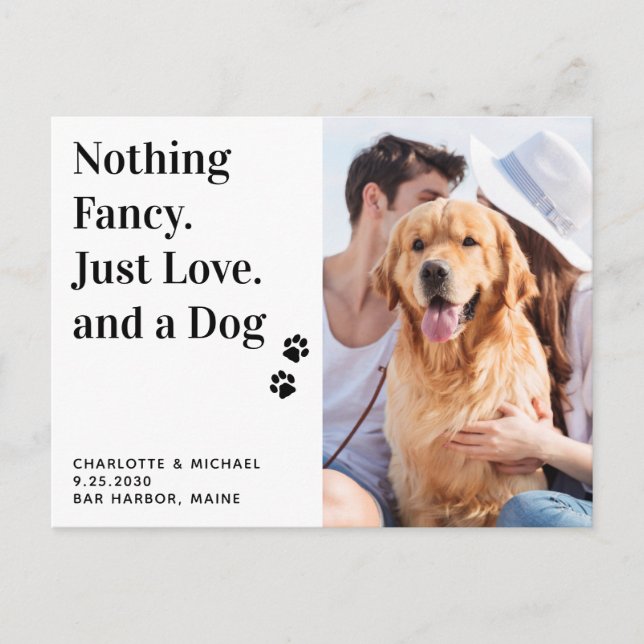 Postal De Anuncios Nada Fancy Sólo Amor Y Un Boda De Perros (Anverso)