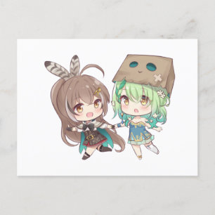 Postal De Anuncios Nanashi Mumei (七詩ムメイ) y Ceres Fauna (セレス・ファウナ)