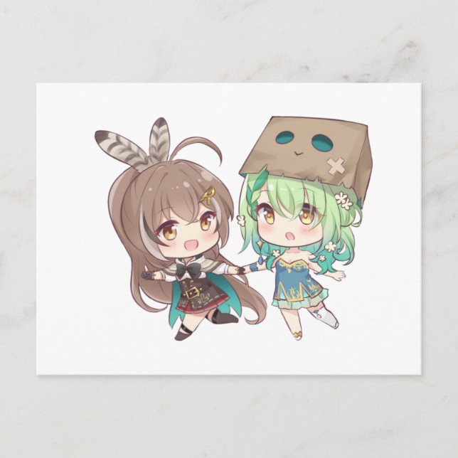 Postal De Anuncios Nanashi Mumei (七詩ムメイ) y Ceres Fauna (セレス・ファウナ) (Anverso)