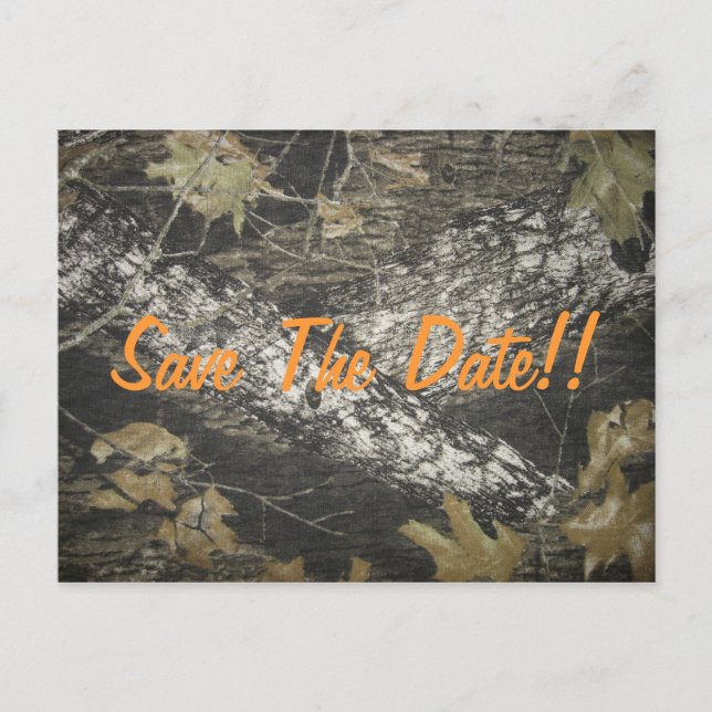Postal De Anuncios ¡Naranja Camo Guarde la Fecha! (Anverso)
