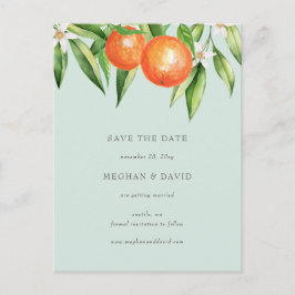 Postal De Anuncios Naranja Flores Citrus Botanical Save the Date